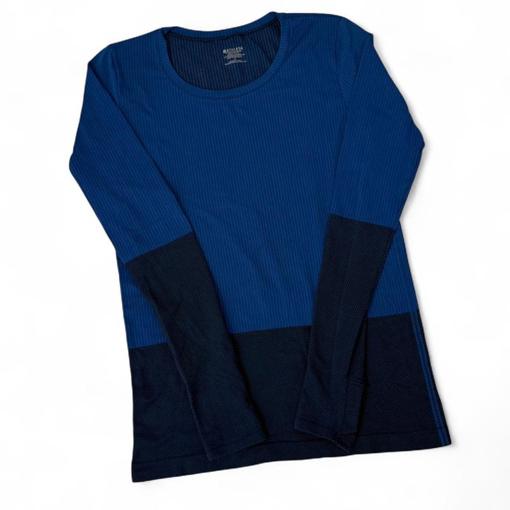 Athleta Flurry Colorblock Blue & Black Base Layer - Size L